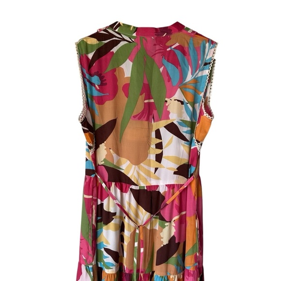 True Destinations Tropical Multicolor Sleeveless Maxi Sun Dress, Medium - Picture 6 of 10